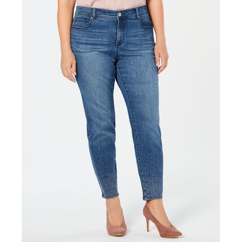 Plus Size Caviar Studded Skinny Jeans